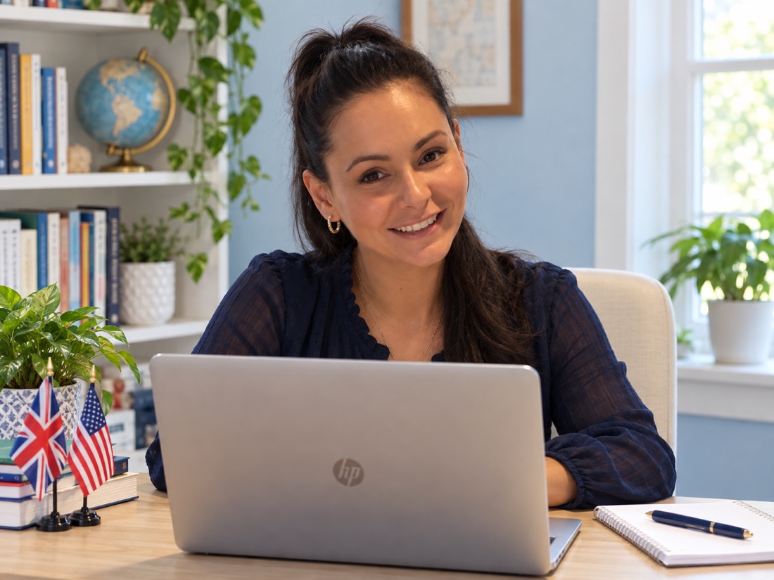 Claire à son bureau, devant son ordinateur